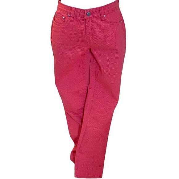 Earl Jean Womens Skinny Jeans Size 8 Salmon Polka Dot - Picture 3 of 15